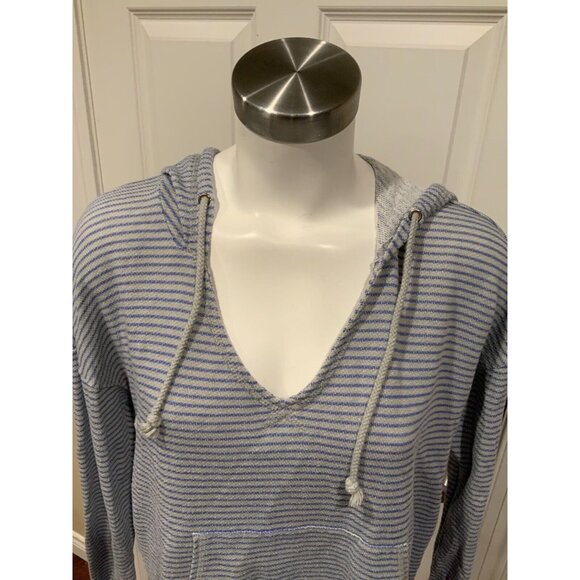 Soft Joie Gray & Blue Striped Hooded Sweatshirt, Size XS - Picture 2 of 6
